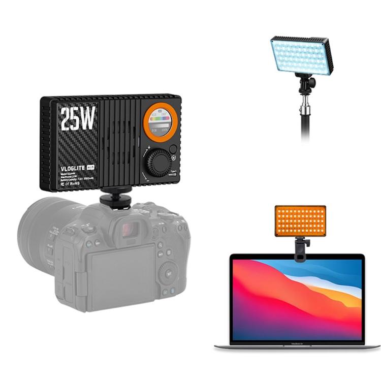 VLOGLITE K25RGB For Camera Photography Pocket Video Light 25W High Power RGB Fill Light, K25RGB