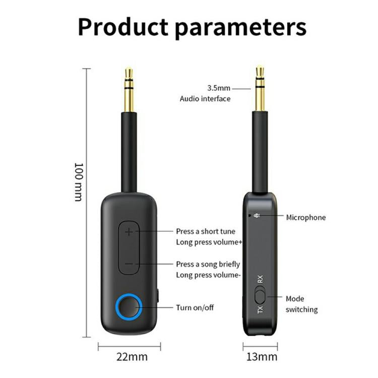 M33 Car AUX TV Wireless Audio Adapter 2 In 1 Bluetooth 5.4 Receiver Transmitter, M33