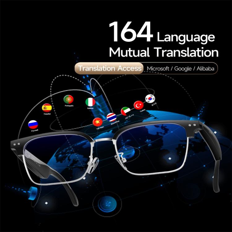 W100D Smart Glasses, Support AI Intelligent Translation / AI Conversation / BT Calling