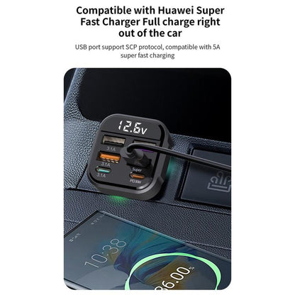 K35 USB Ports Car 3.1A QC3.0 Fast Charging Adapter Cigarette Lighter Charger, K35
