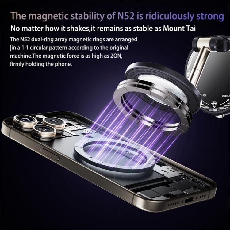 SD17 Rhinestone Epoxy Design Starry Sky Pattern Folding Car Phone Navigation Vacuum Suction Holder, SD17 (Black), SD17 (Blue), SD17 (Purple)