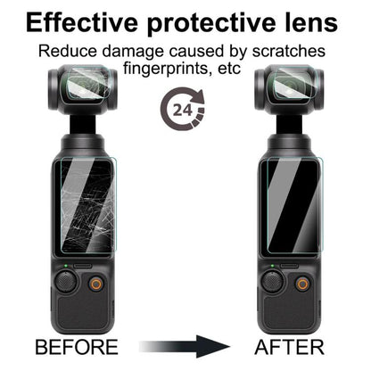 Easy Install HD AR Hardness Tempered Glass Lens Film Screen Protector, For DJI Pocket 3 Lens Film Screen Protector