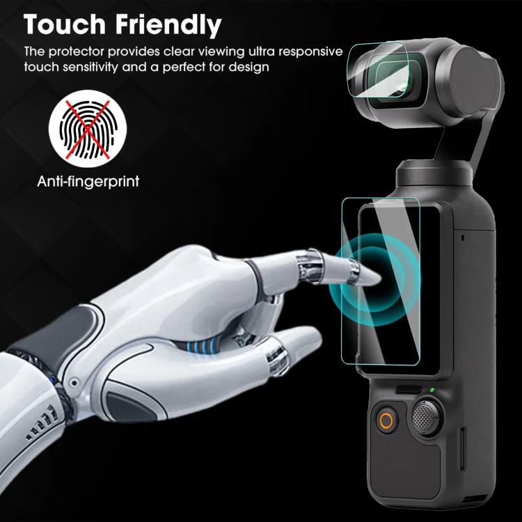 Easy Install HD AR Hardness Tempered Glass Lens Film Screen Protector, For DJI Pocket 3 Lens Film Screen Protector