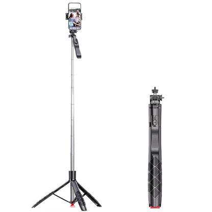 L15TT Stainless Steel Pole Extendable Selfie Stick Auto Pop Up Tripod Anti Shake Floor Stand, L15TT