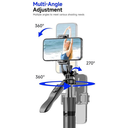 L15TT Stainless Steel Pole Extendable Selfie Stick Auto Pop Up Tripod Anti Shake Floor Stand, L15TT