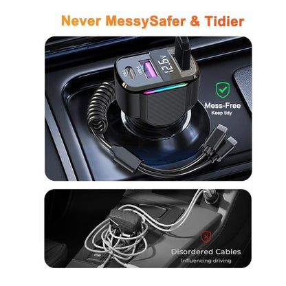 K56 Car PD30W Fast Charger Cigarette Lighter Adapter with Type-C Spring Cable, K56