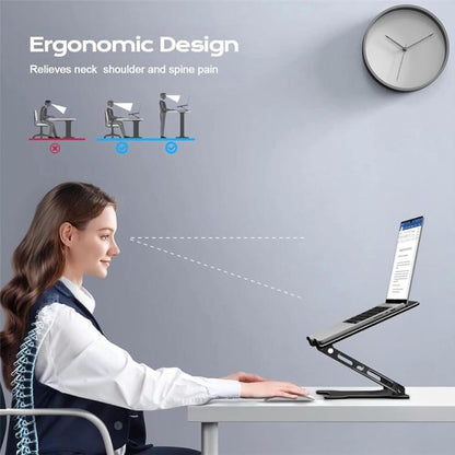 NH-02B Notebooks PC Foldable Adjustable Height Laptop Stand for 10-15.6 inch, NH-02B