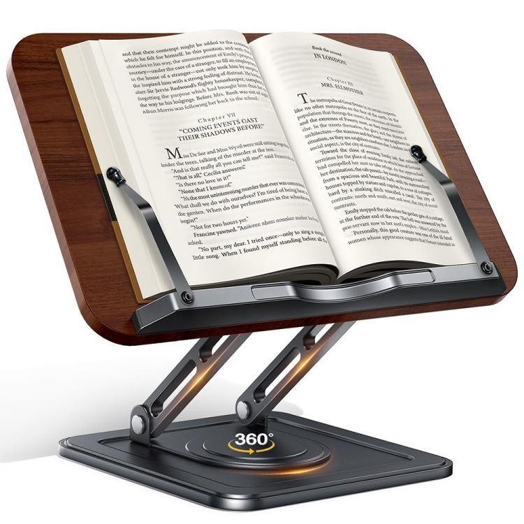 RS-01 Wooden Panel Laptop Support Desktop Book Holder Multifunctional Rotating Reading Stand, RS-01