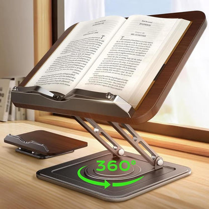 RS-01 Wooden Panel Laptop Support Desktop Book Holder Multifunctional Rotating Reading Stand, RS-01