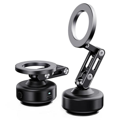 X93 360 Degree Rotation Electric Vacuum Suction Cup Aluminum Alloy Magnetic Car Cellphone Mount, X93 (Black), X93 (Grey)