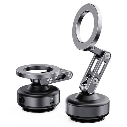 X93 360 Degree Rotation Electric Vacuum Suction Cup Aluminum Alloy Magnetic Car Cellphone Mount, X93 (Black), X93 (Grey)
