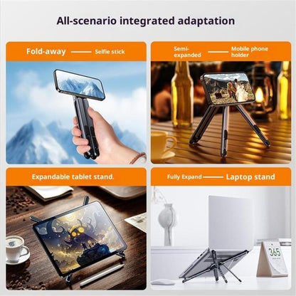E05 Multi-Function Magnetic Aluminum Alloy Phone Holder Portable Desktop Stand for Tablet PC, E05