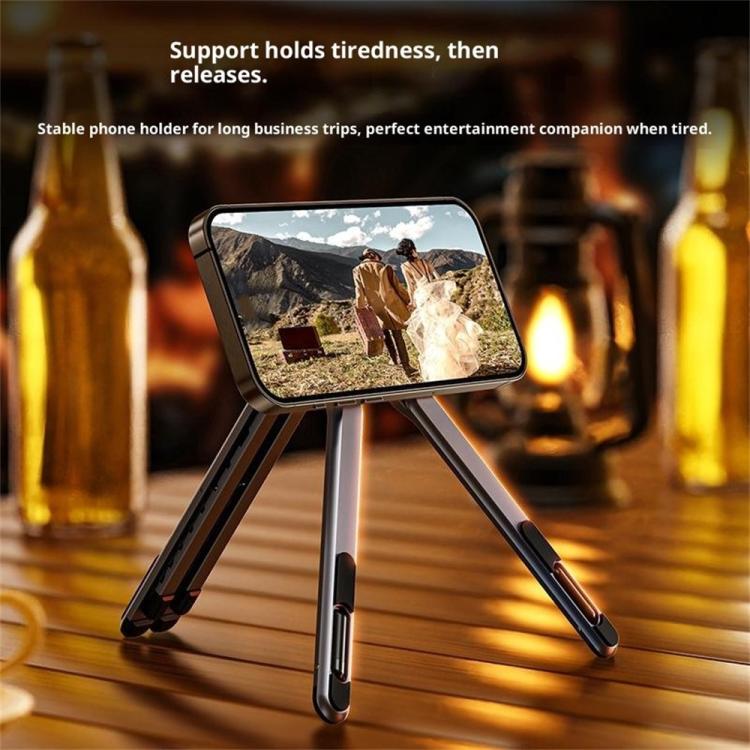 E05 Multi-Function Magnetic Aluminum Alloy Phone Holder Portable Desktop Stand for Tablet PC, E05