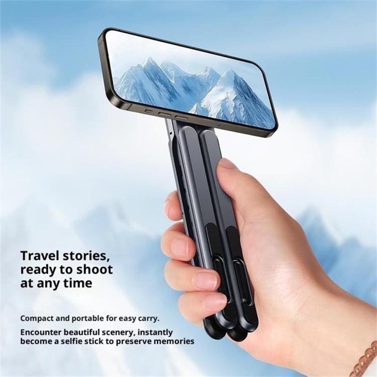 E05 Multi-Function Magnetic Aluminum Alloy Phone Holder Portable Desktop Stand for Tablet PC, E05