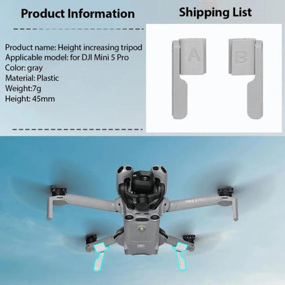 Foldable Non-Detachable Landing Gear Extender, For DJI Mini 5 Pro
