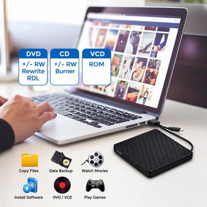 BT686 External DVD Drive USB 3.0 / Type-C Portable Optical Drive / CD Burner For Desktop / Laptop, BT686