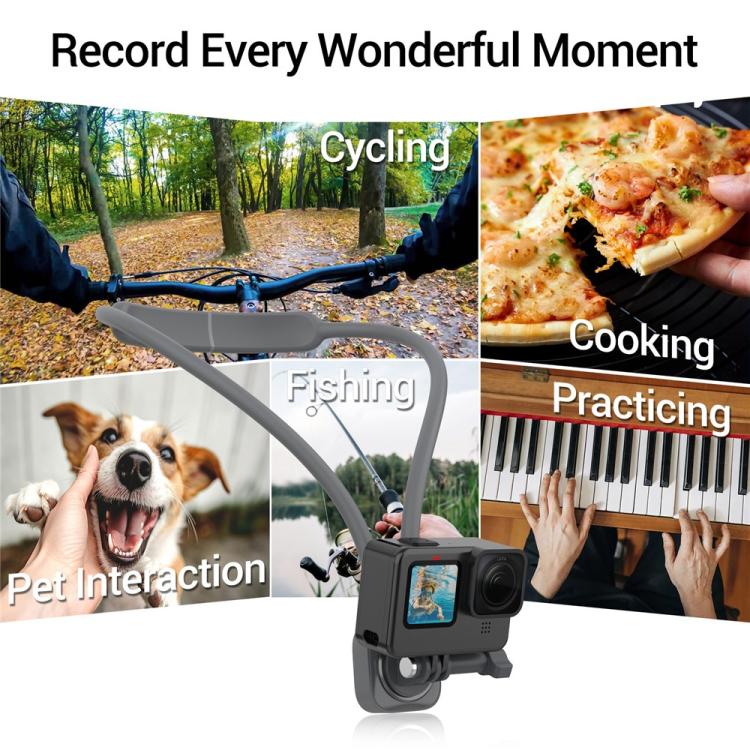 K08-1C Versatile Vlog Aceessories Portable Neck Mount Sports Camera Holder, K08-1C