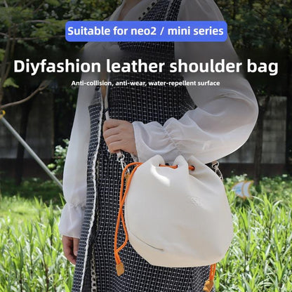 DJ-65 Large-capacity Waterproof Leather Crossbody Drawstring Storage Bag, For DJI Neo 2 / Neo