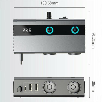 GE06 PD 65W Fast Charging Retractable Cable Voltage Display 120W Car Cigarette Lighter Splitter Adapter, GE06