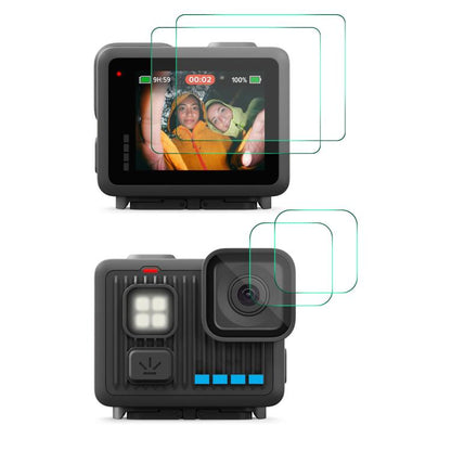 2 Sets ENKAY 0.2mm 9H Tempered Glass Screen Protector Front ＆ Back Camera Film, For GoPro LIT HERO