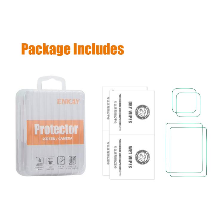 2 Sets ENKAY 0.2mm 9H Tempered Glass Screen Protector Front ＆ Back Camera Film, For GoPro LIT HERO