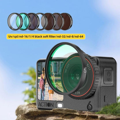 For DJI Osmo Action 6 Lens Protector, UV Filter, CPL Filter, Diffusion 1/4 Filter, ND8 Filter, ND16 Filter, ND32 Filter, ND64 Filter