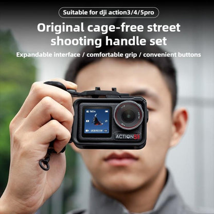 Street Photography Handle Metal Cage Shutter Button, For DJI Action 5 Pro / 4 / 3