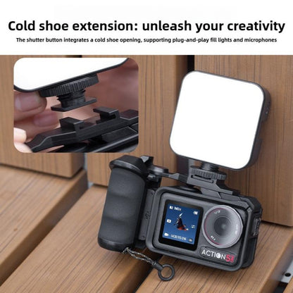 Street Photography Handle Metal Cage Shutter Button, For DJI Action 5 Pro / 4 / 3