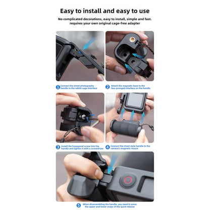Street Photography Handle Metal Cage Shutter Button, For DJI Action 5 Pro / 4 / 3