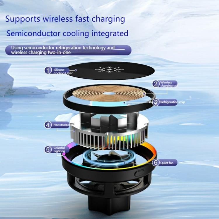 S32 Fast Charging Car Phone Holder 15W Semiconductor Cooling Magnetic Car Wireless Charger, S32