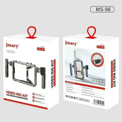 JMARY MS-98 Wireless Remote Control Aluminum Alloy Smartphone Video Stabilizer Frame Cage Kit, MS-98