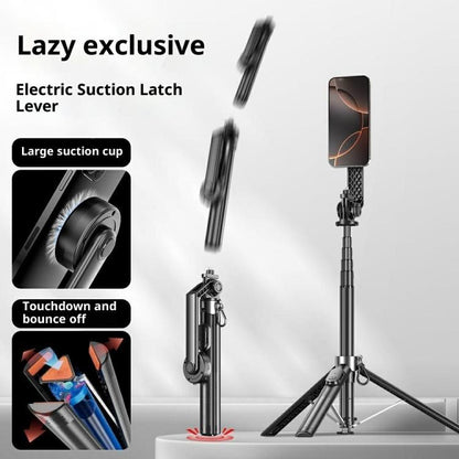 P62 For Smartphone Live Streaming Electric Suction Cup Extendable Monopod Bluetooth Tripod, P62