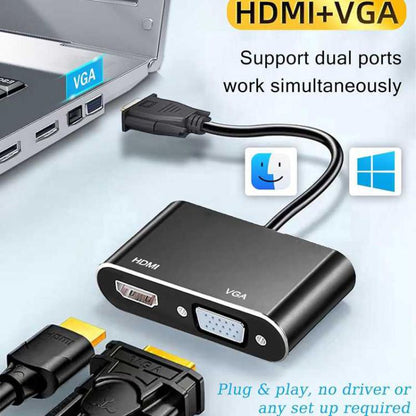 2 in 1 VGA to HDMI Adapter Splitter, VGA to HDMI