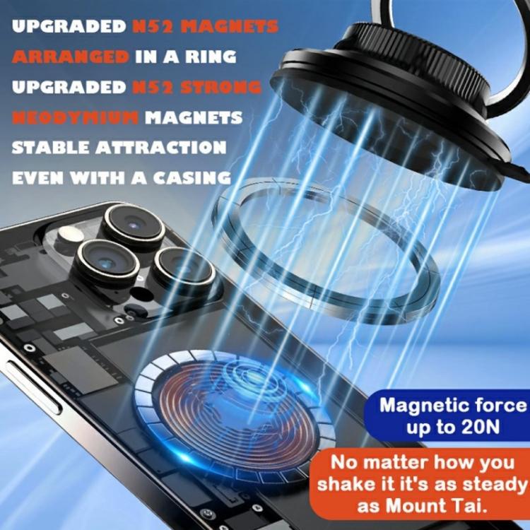 K8 RGB Light 15W Wireless Car Charger 3-Fold Rotatable Magnetic Phone Holder, K8