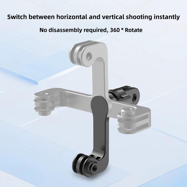 Centre Mounted Vertical Horizontal 360 Rotation Mount Adapter with Long Screw, For GoPro Action Camera