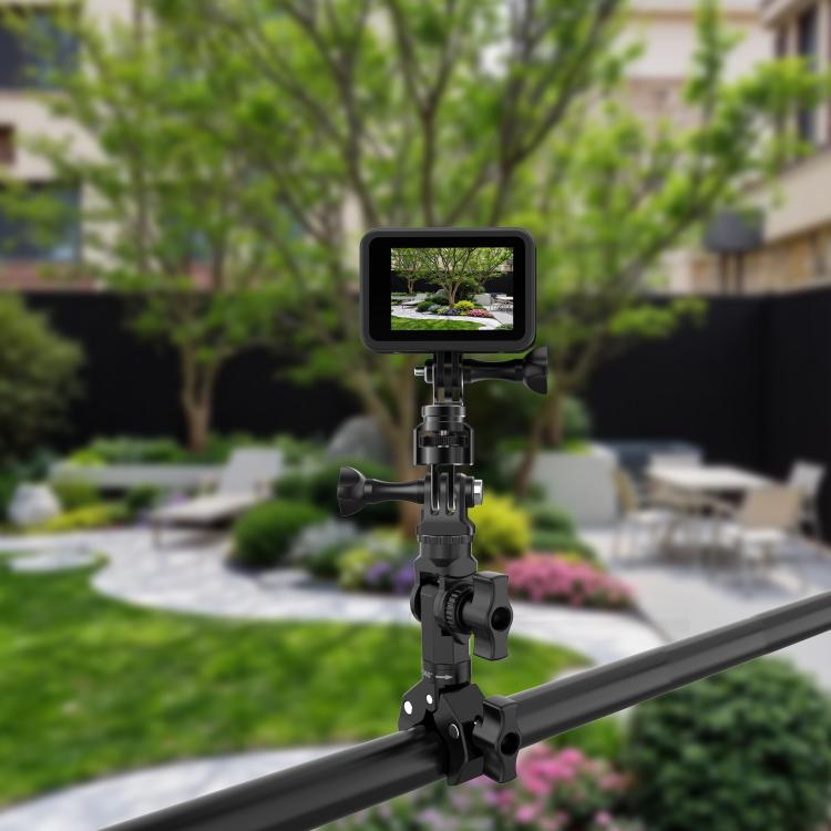 Centre Mounted Vertical Horizontal 360 Rotation Mount Adapter with Long Screw, For GoPro Action Camera