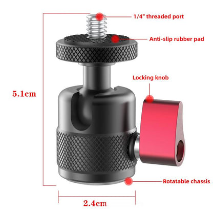Mini 360 Degree Rotation Panoramic Metal Ball Head Mount Base, Metal Ball Head