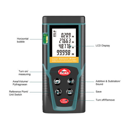 RZG80 80M Laser Distance Meter Handheld Portable Laser Measuring Tool, RZG80