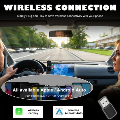 CP022 CarPlay / Android Auto Converter Wired to Wireless Car Dongle Plug Play USB Adapter, CP022