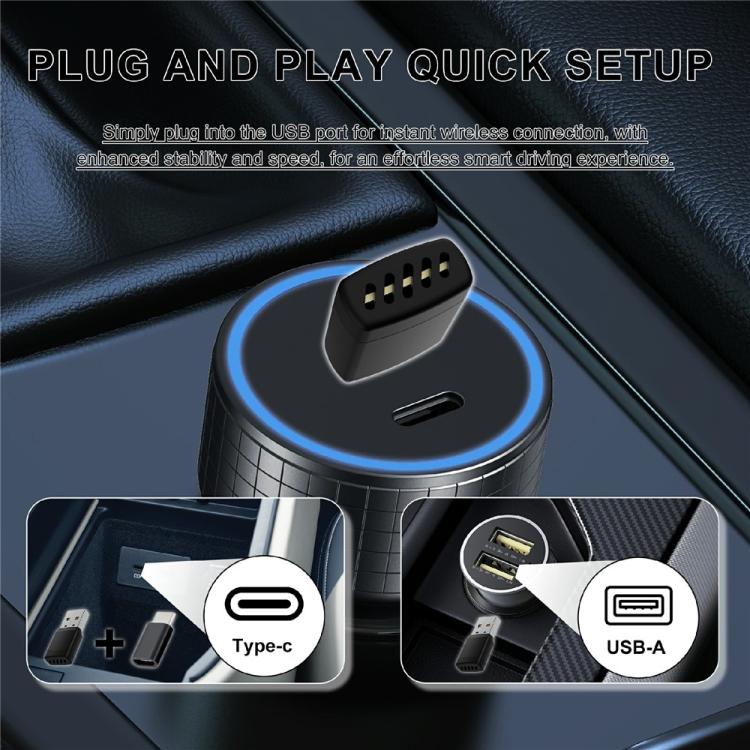 CP022 CarPlay / Android Auto Converter Wired to Wireless Car Dongle Plug Play USB Adapter, CP022