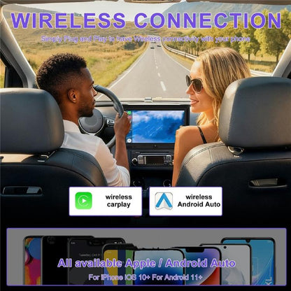CP025 Wi-Fi 6 5GHz Wired to Wireless Plug Play Car Link Box 2 in 1 Wireless CarPlay Android Auto Adapter, CP025 (White), CP025 (Black)