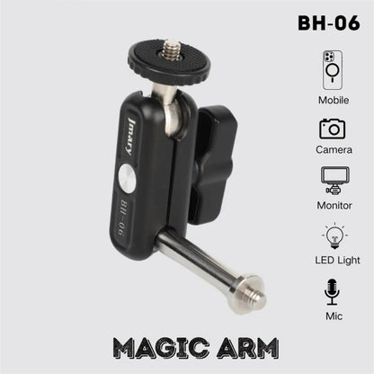JMARY BH-06 Dual Ball Heads DSLR Camera Video Extension Bracket Aluminum Alloy Magic Arm Holder, BH-06