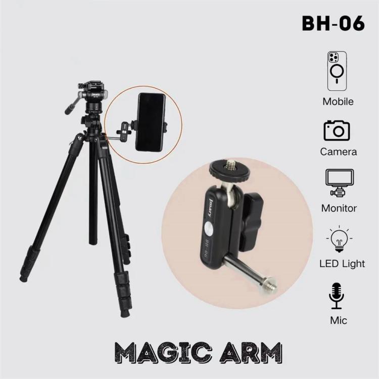 JMARY BH-06 Dual Ball Heads DSLR Camera Video Extension Bracket Aluminum Alloy Magic Arm Holder, BH-06