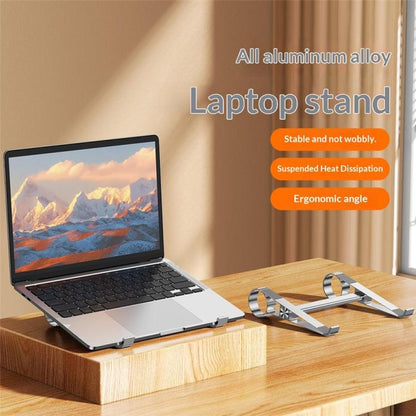 0022 For Home / Office Desktop Riser Cooling Pad Foldable Storage Portable Aluminum Laptop Stand