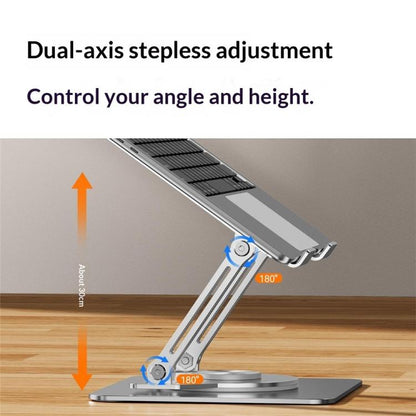 0032 For Laptop / Tablet Rotating Stand Adjustable Height Angle Metal Desk Cooling Rack, Rotating Edition