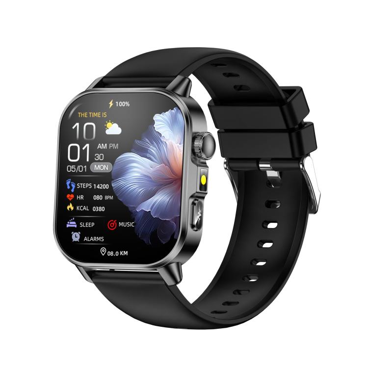 ET571 2.0 inch Color Screen BT Smart Watch Silicone Strap, Support Health Monitoring / ECG