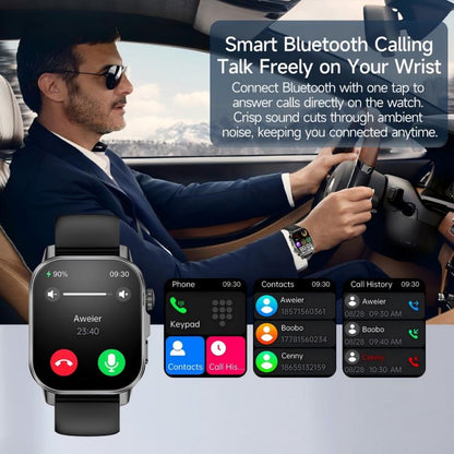 ET571 2.0 inch Color Screen BT Smart Watch Silicone Strap, Support Health Monitoring / ECG