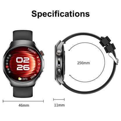 ET460 1.47 inch Color Screen BT Calling Smart Watch Silicone Strap, Support Health Monitoring / ECG