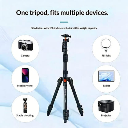 YUNTENG VCT-8068 For Live Streaming 1.98m Adjustable Phone Holder Camera Tripod Stand, VCT-8068