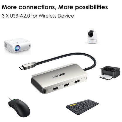 WAVLINK UMD308L Laptops HD / DP / 100W PD Ports Triple 4K Docking Station USB-C Hub Adapter